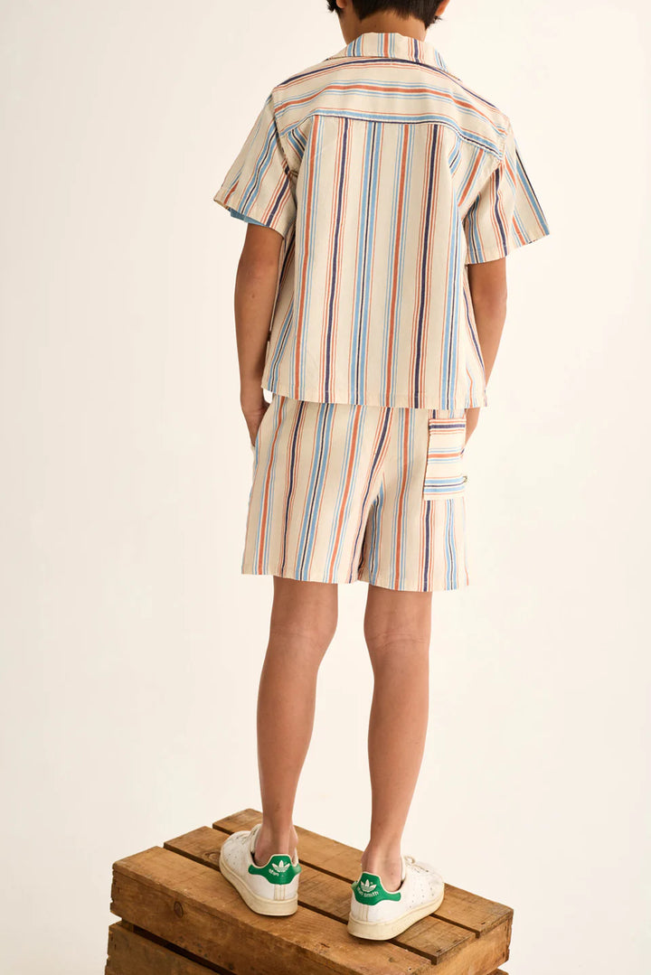girls striped cotton shirt with relaxed fit