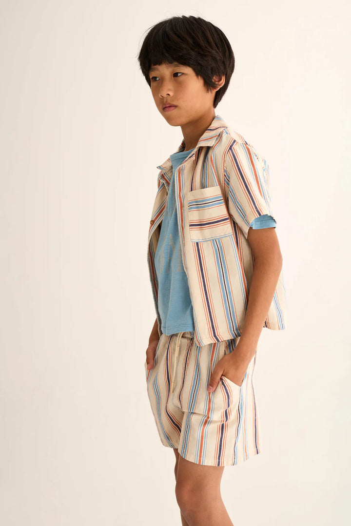 girls striped cotton shirt with relaxed fit