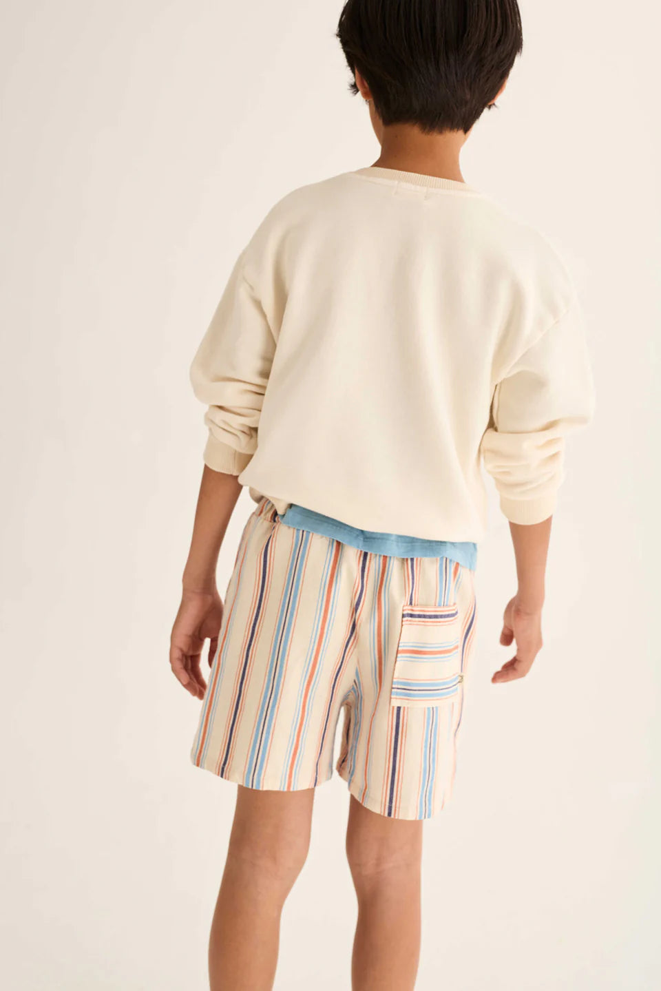 girls striped cotton Bermuda shorts