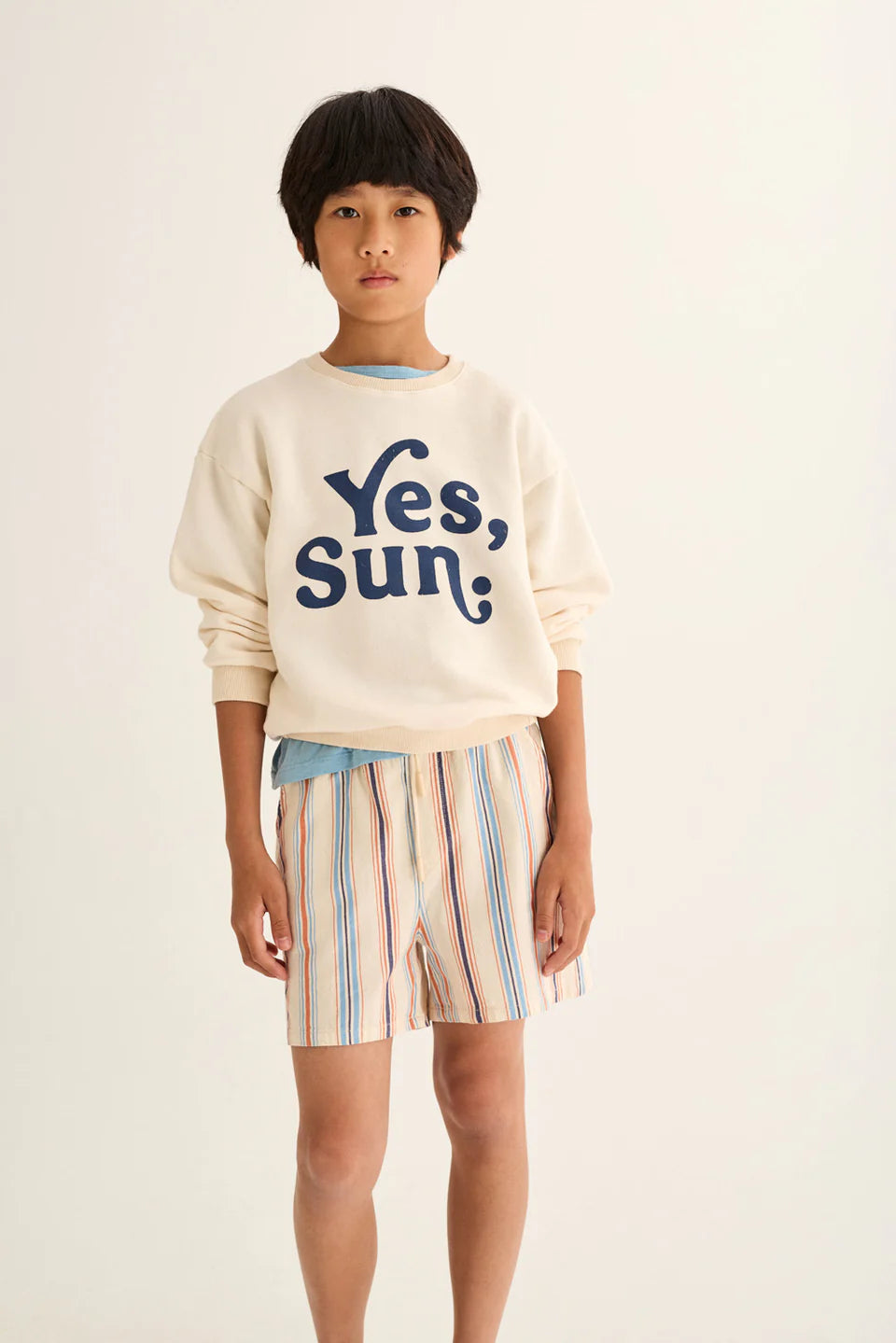 girls striped cotton Bermuda shorts