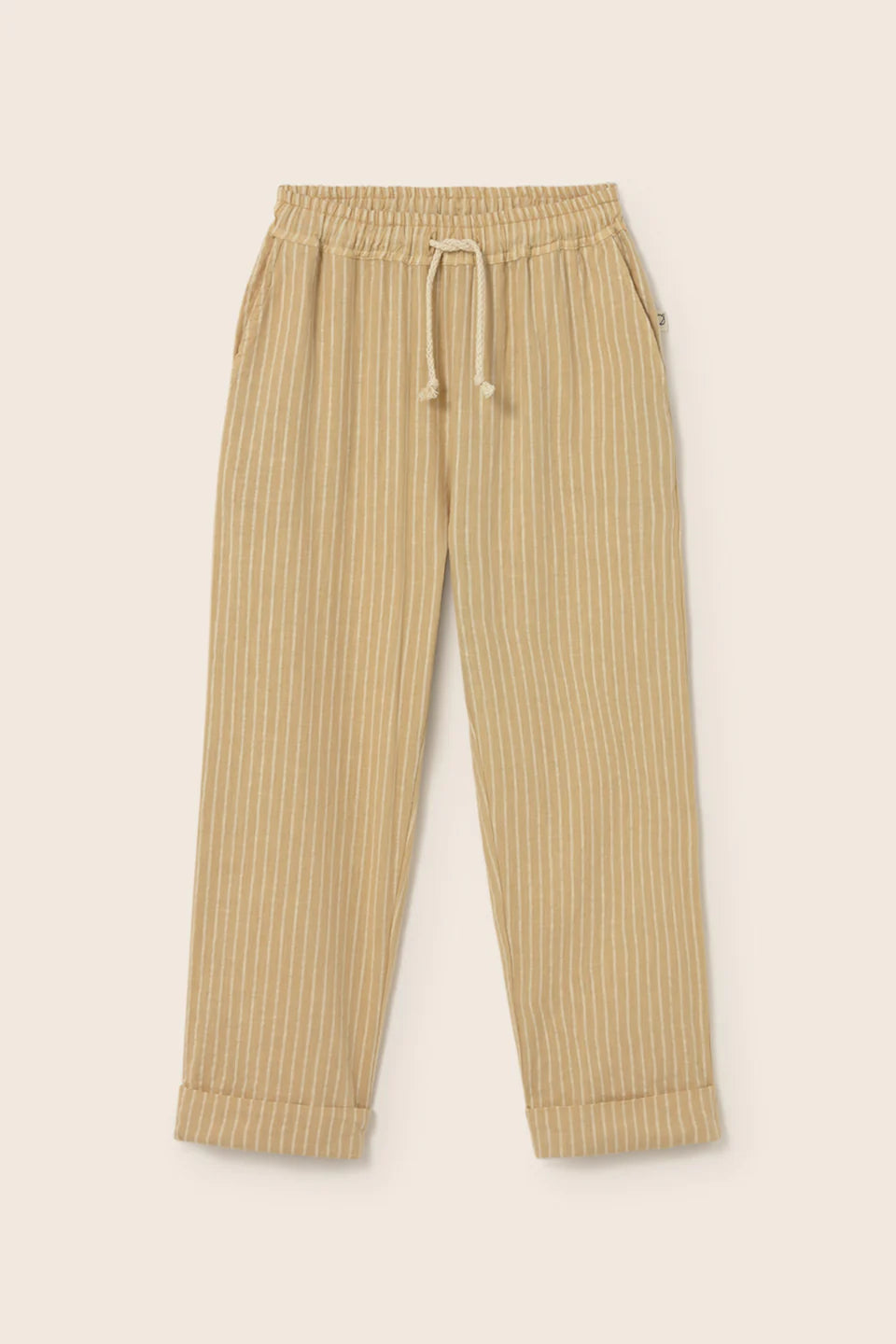 boys striped linen-look cotton pants