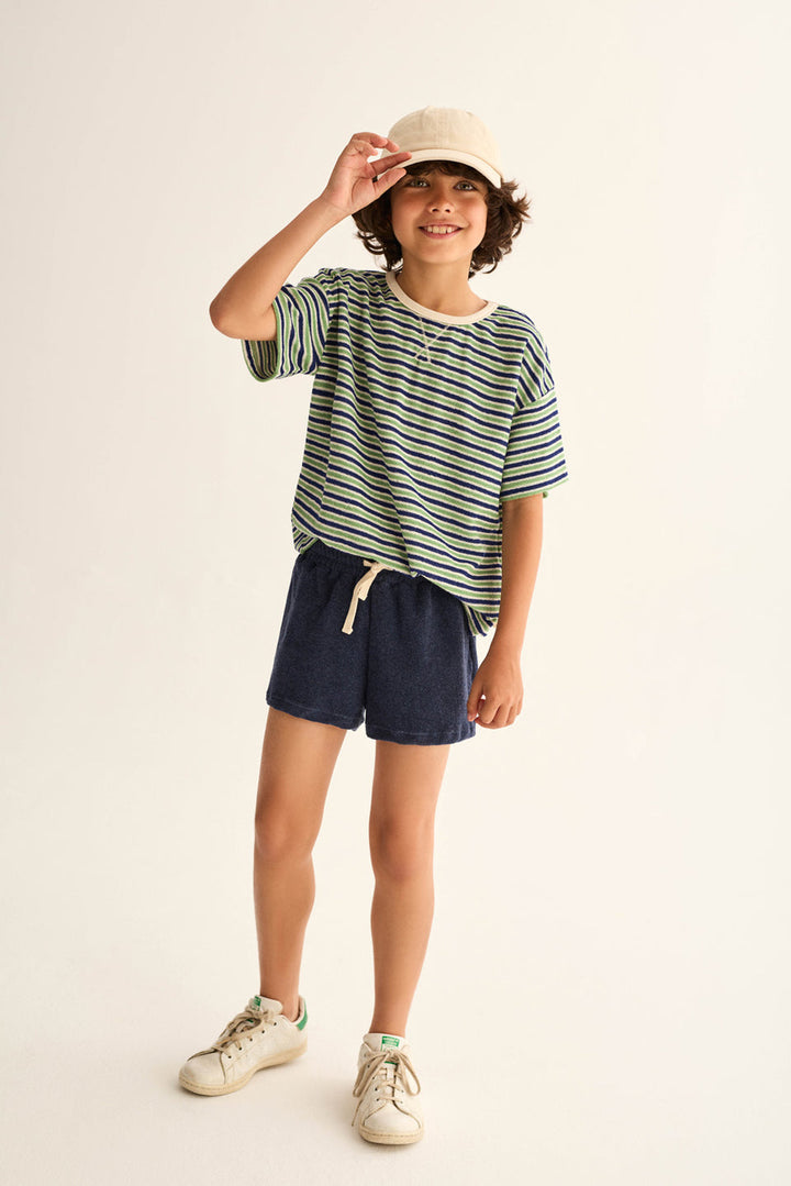 boys striped terry cloth t-shirt