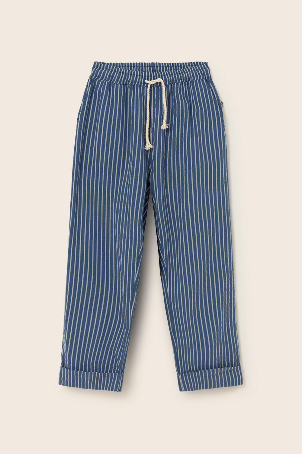 boys striped linen-look cotton pants