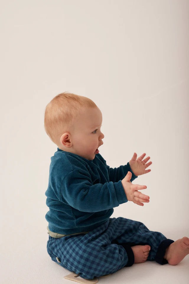 Velvet Sweatshirt Baby Boy Kelly - Ecru - ملابس