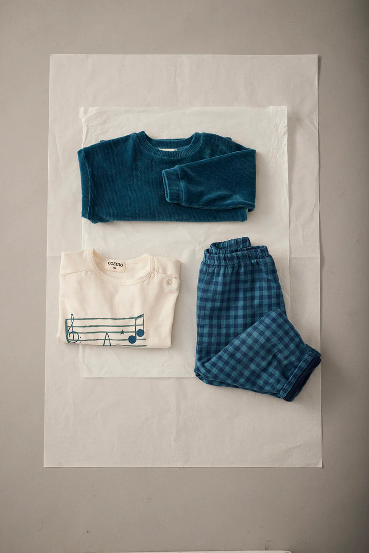 Velvet Sweatshirt Baby Boy Kelly - Ecru - ملابس