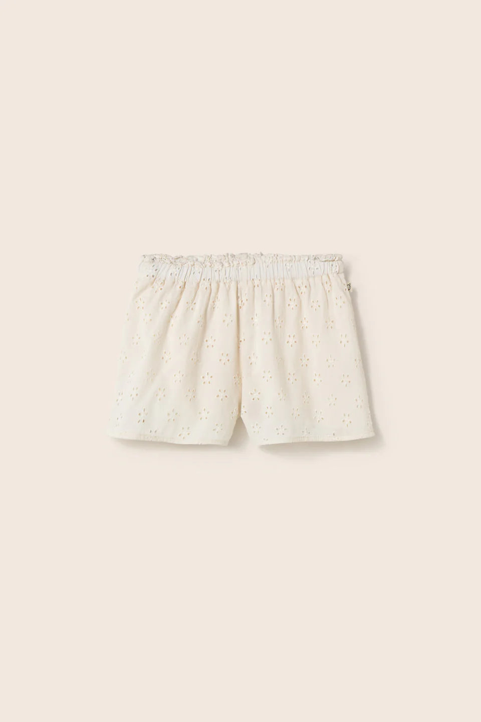 girls cotton shorts with swiss embroidery