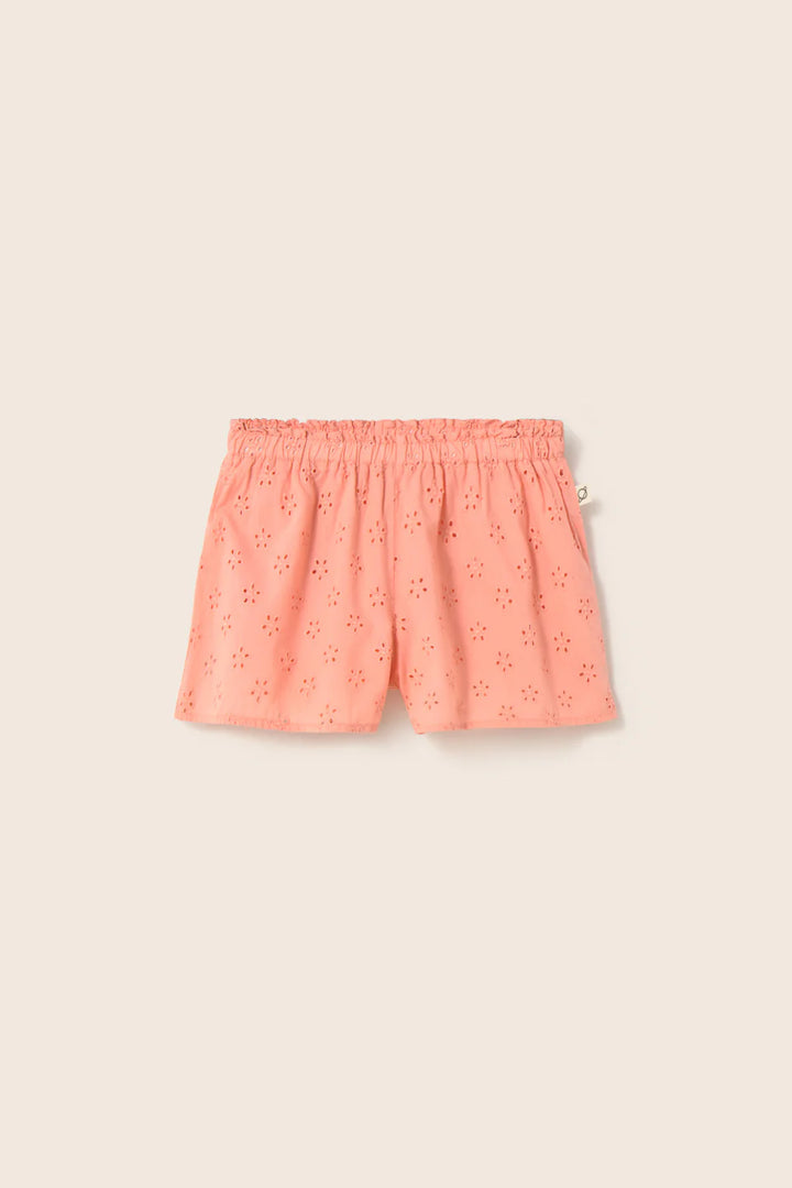 girls cotton shorts with swiss embroidery