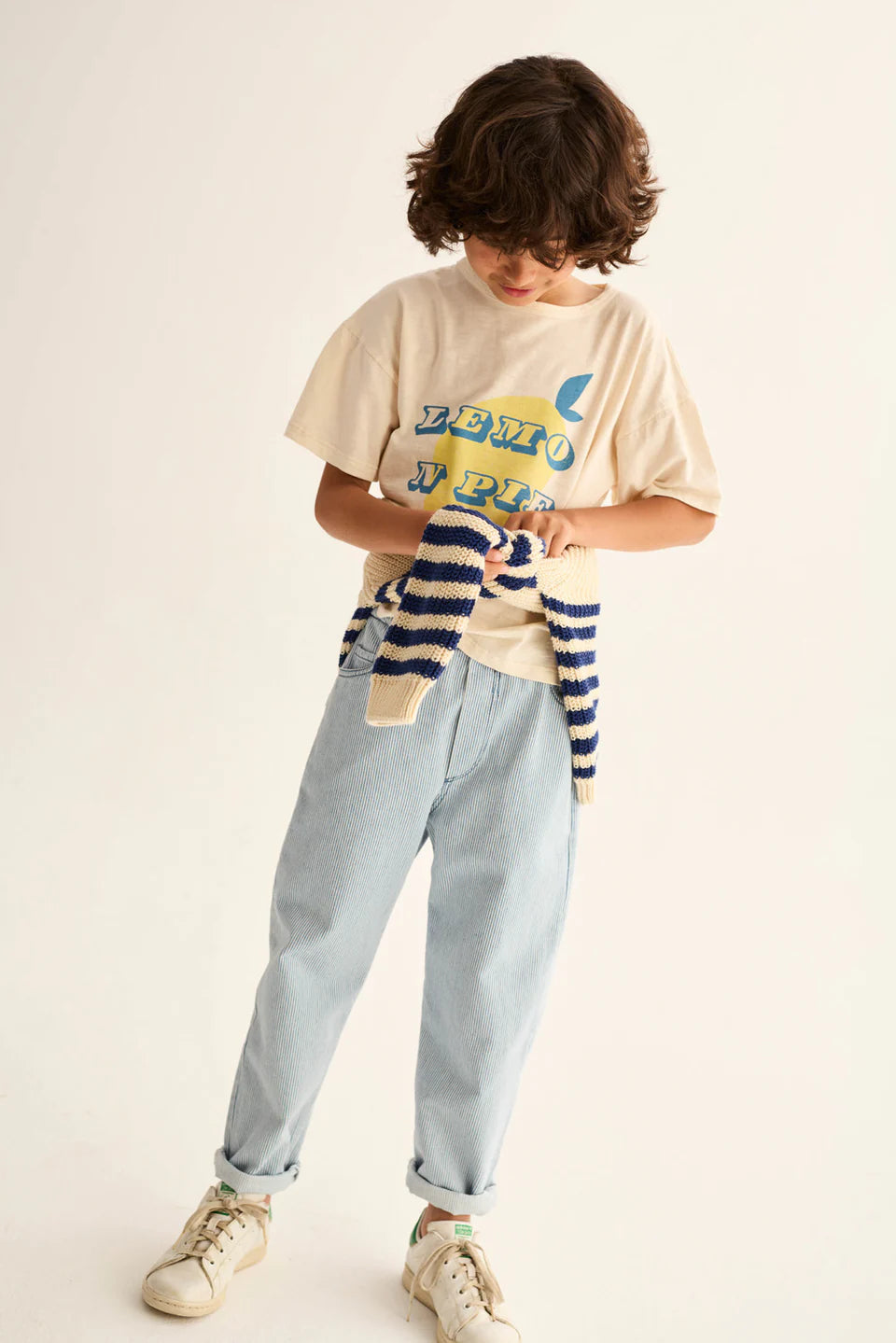 girls cotton slub t-shirt with lemon pie print