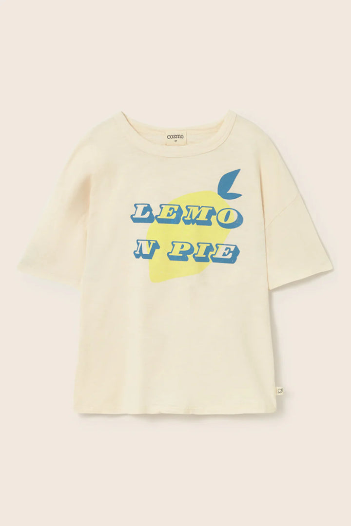 girls cotton slub t-shirt with lemon pie print