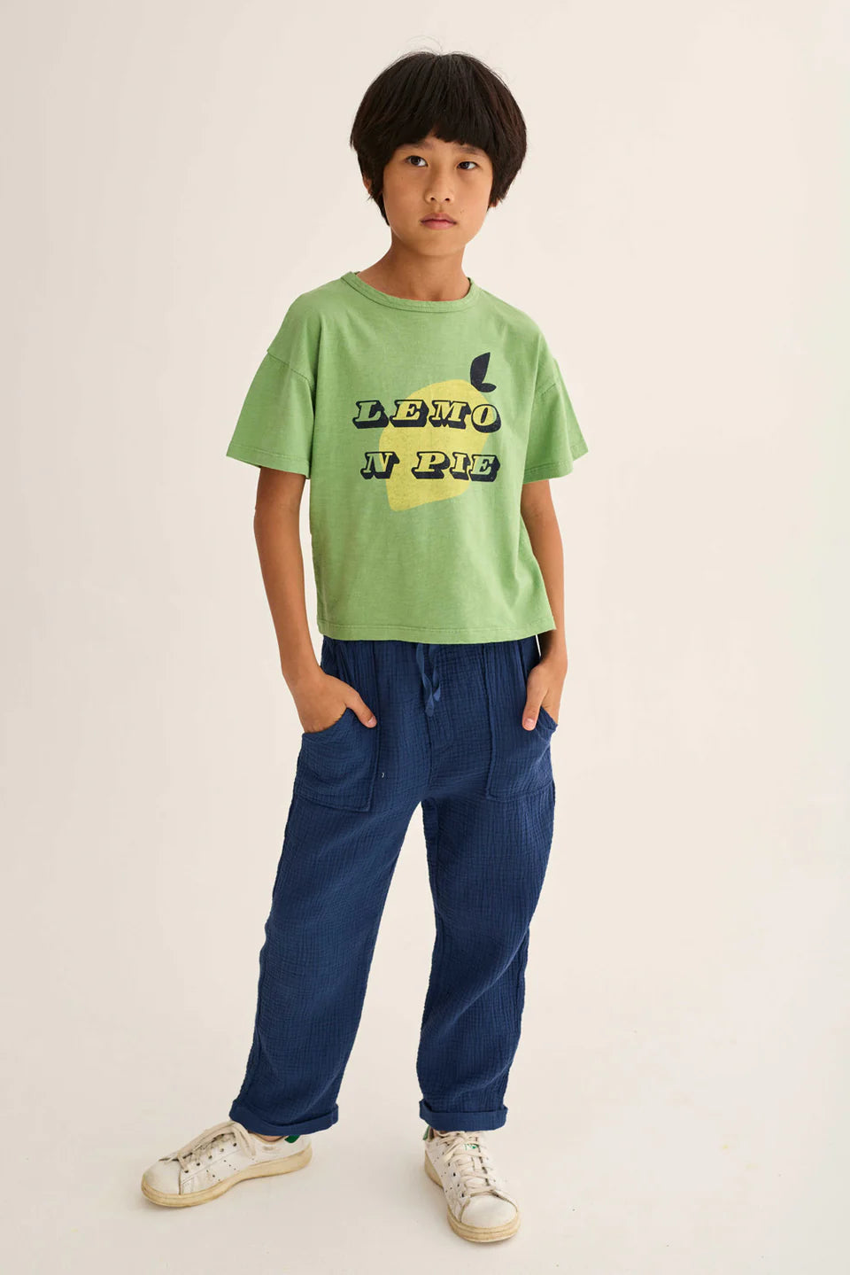 boys cotton gauze pants in breathable fabric