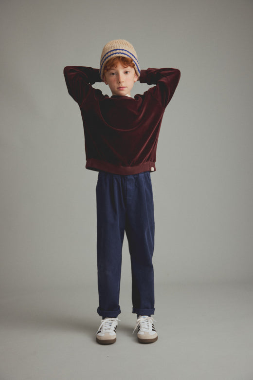Cozmo kids soft touch twill pants in stone with elasticated drawstring waist and relaxed straight-leg fit
