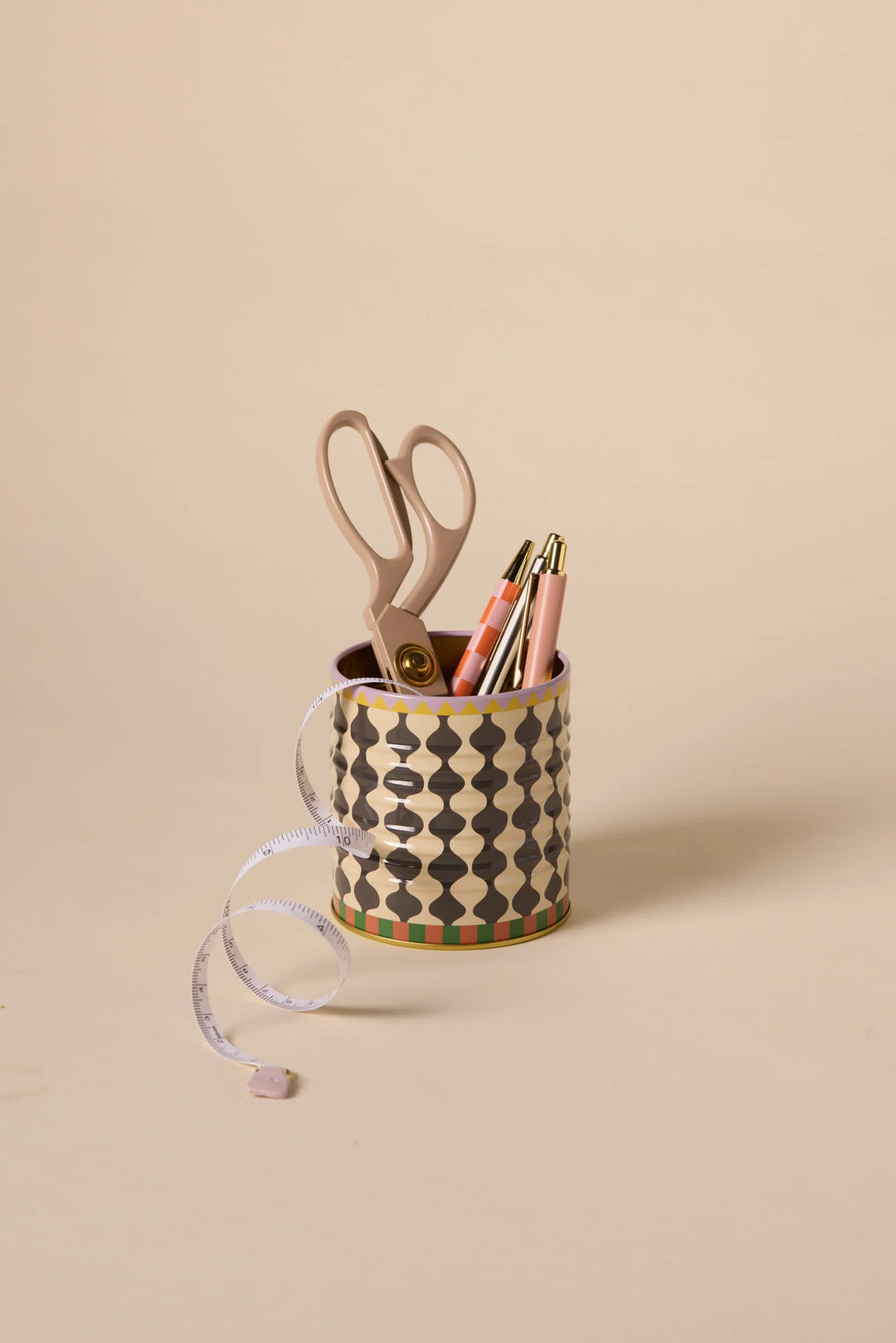 decorative metal storage tin graphic patterned container
