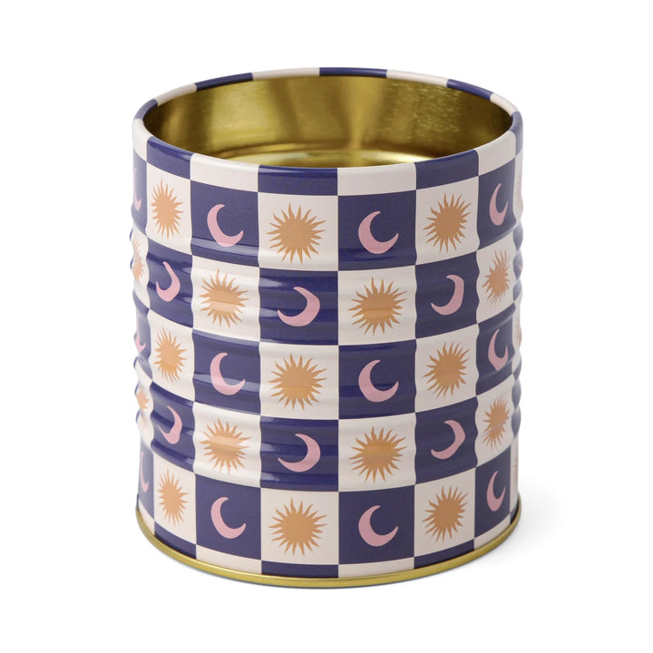 decorative metal storage tin graphic patterned container
