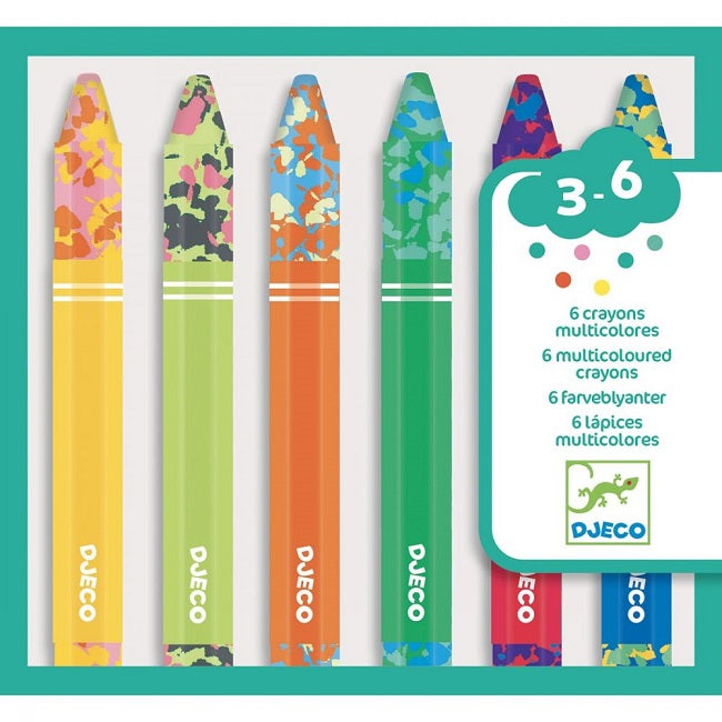 6 Multicoloured Flower Crayons - ألعاب الأطفال
