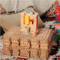 Djeco Espresso kids wooden coffee machine with pretend coffee beans and two mugs