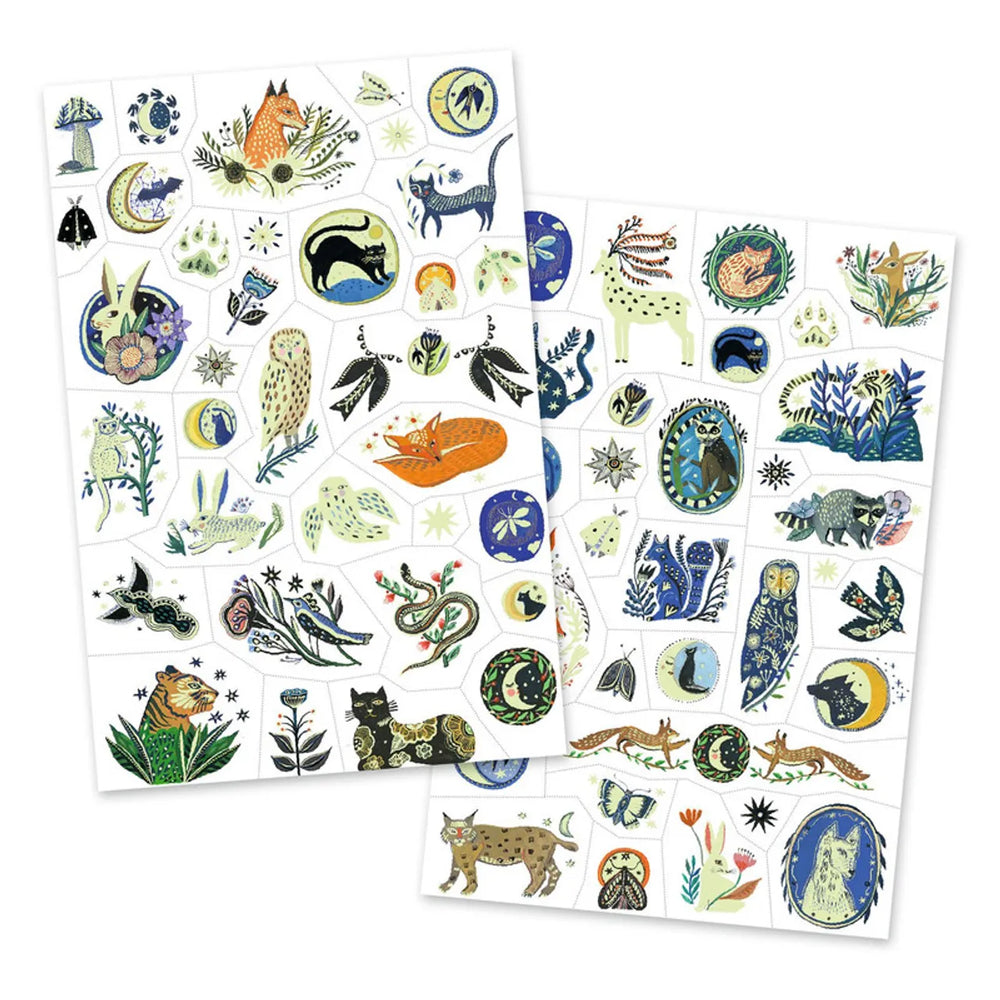 Djeco glow in the dark woodland temporary tattoos for kids
