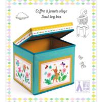 Djeco Caravan kids toy storage box and seat with colourful bohemian print