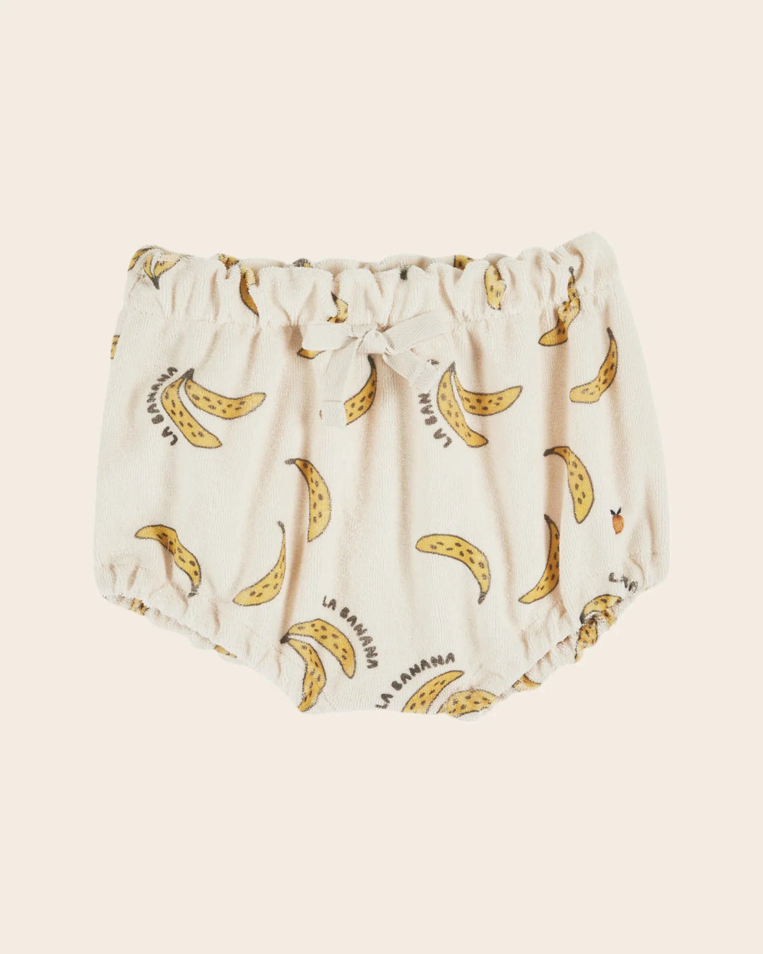 baby banana print bloomer shorts in cream

