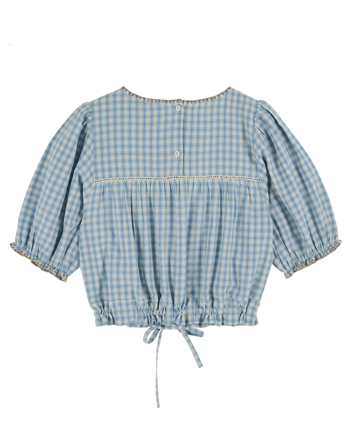 Blouse Girl Gingham Faience - قصيرة