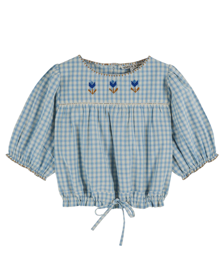 Blouse Girl Gingham Faience - قصيرة