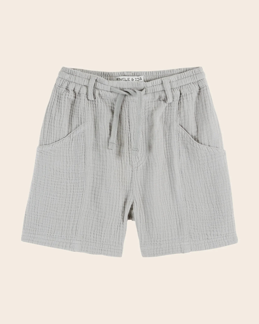 girls cotton gauze shorts in soft galet colour