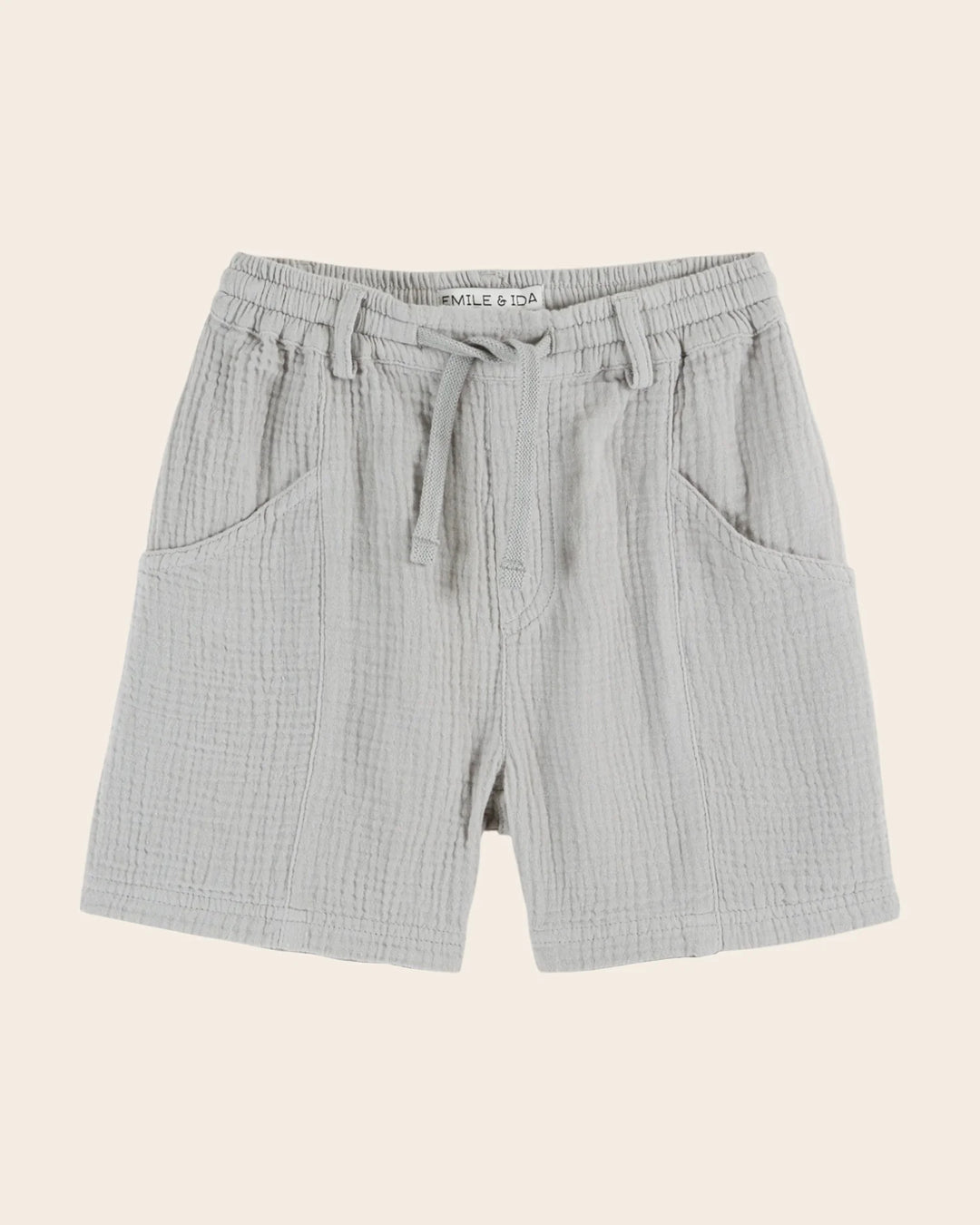 girls cotton gauze shorts in soft galet colour