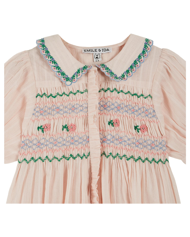 Dress Girl Bordered Smock Pastel - قصيرة