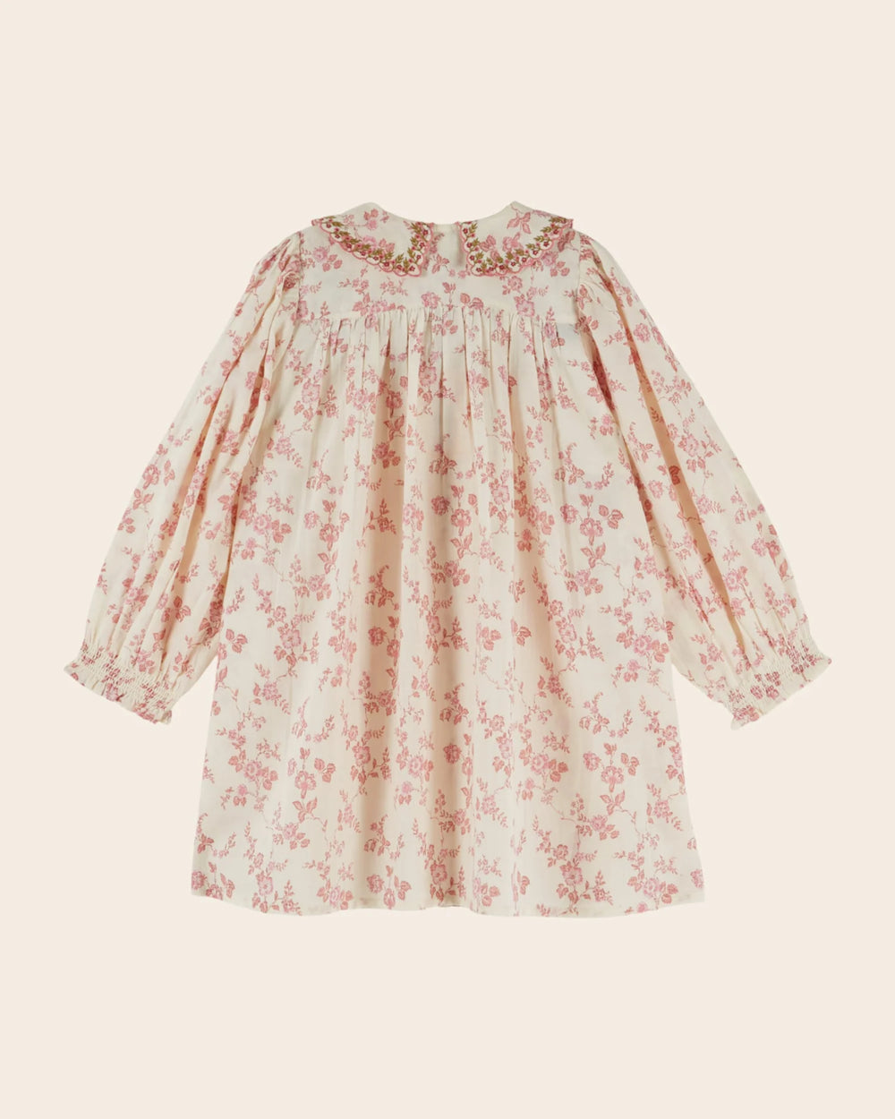 Emile et Ida girls Rosalie smocked dress with delicate embroidery and romantic detailing