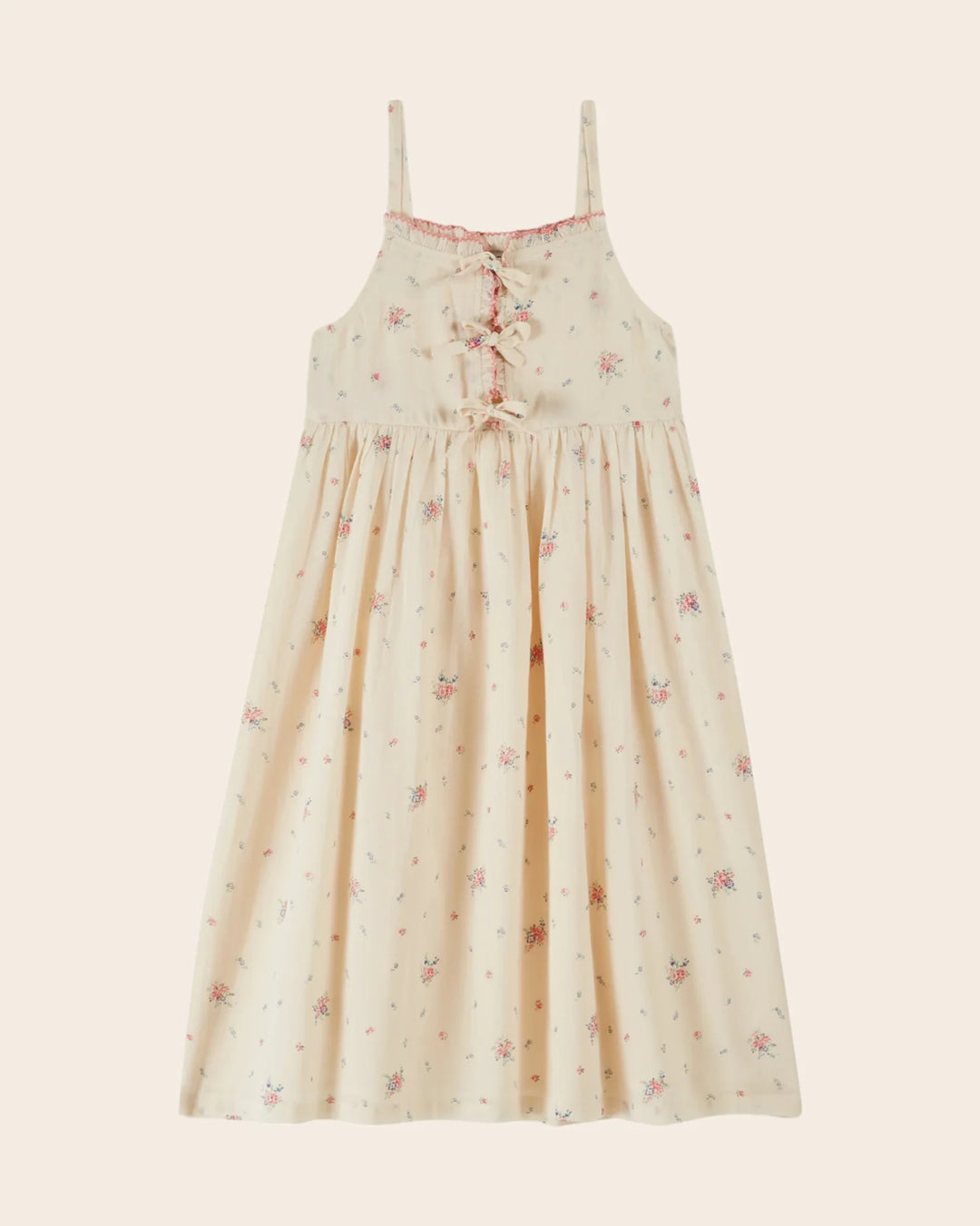 girls long dress with daisies print in soft fabric