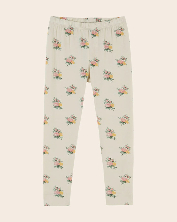 Emile et Ida girls floral print leggings with delicate all-over flower pattern
