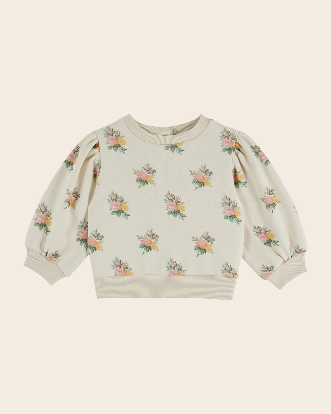 Emile et Ida girls floral print sweatshirt with delicate all-over flower pattern and long sleeves