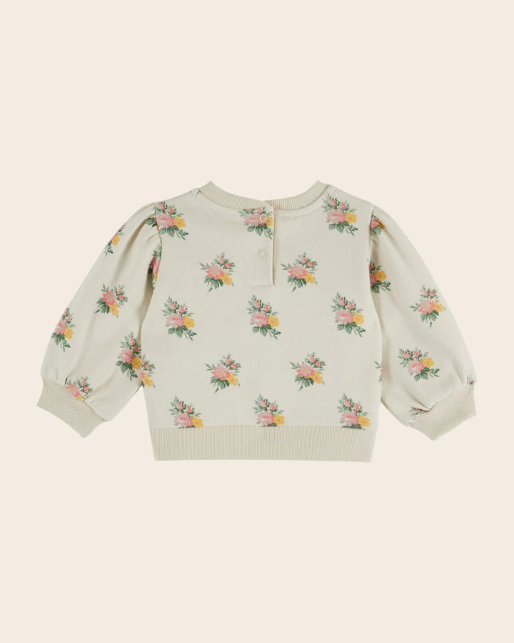 Emile et Ida girls floral print sweatshirt with delicate all-over flower pattern and long sleeves