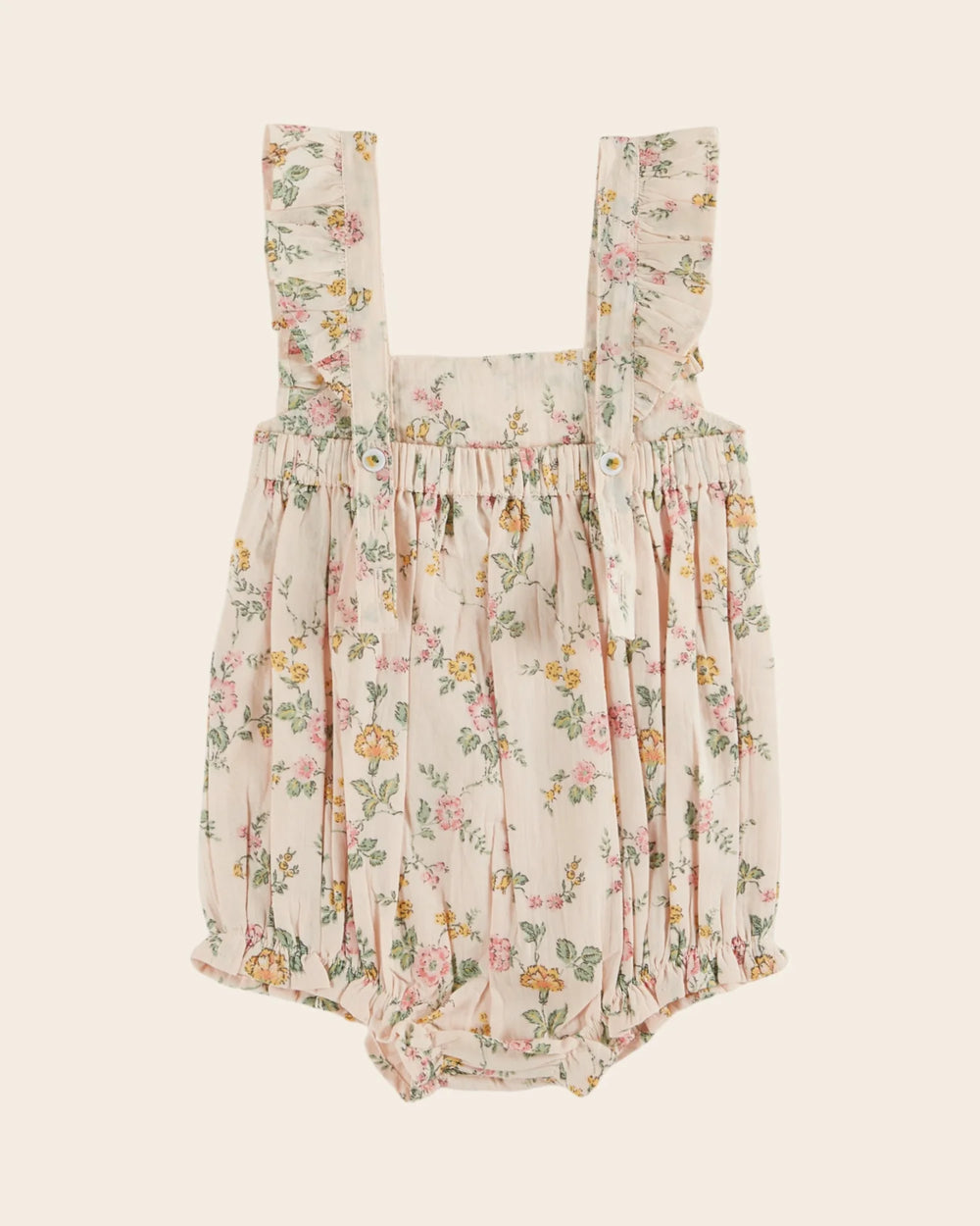 baby girl floral combibloomer with ruffle straps
