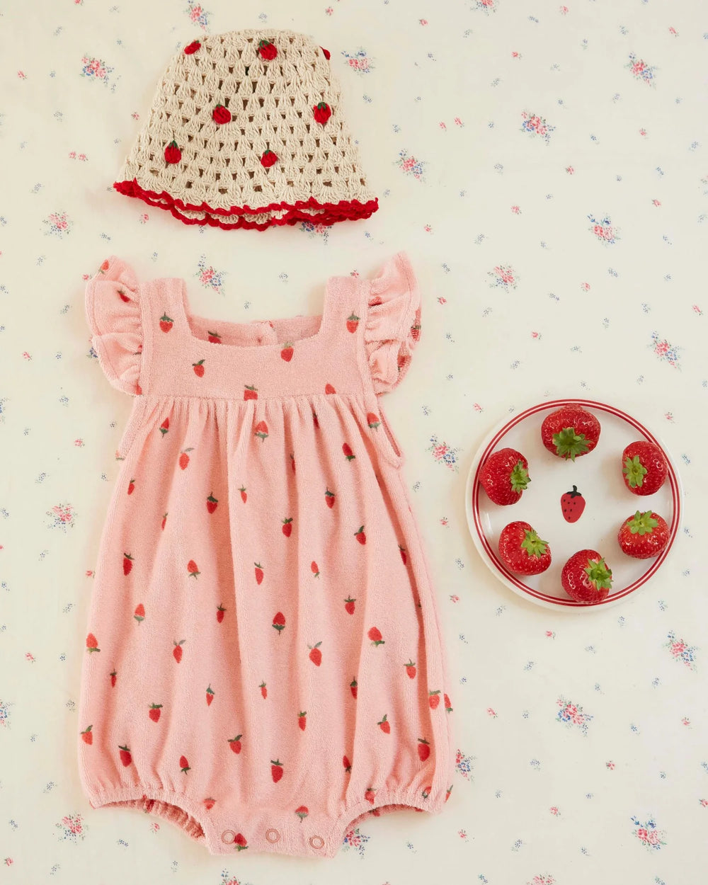 girls printed cotton bloomer romper with Guariguette pattern