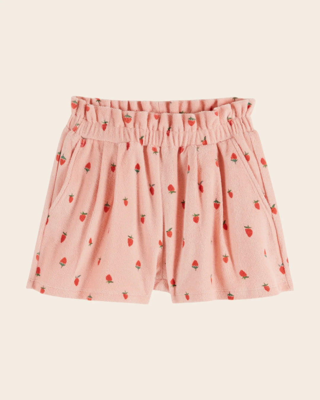 girls cotton terry shorts with printed Guariguette pattern