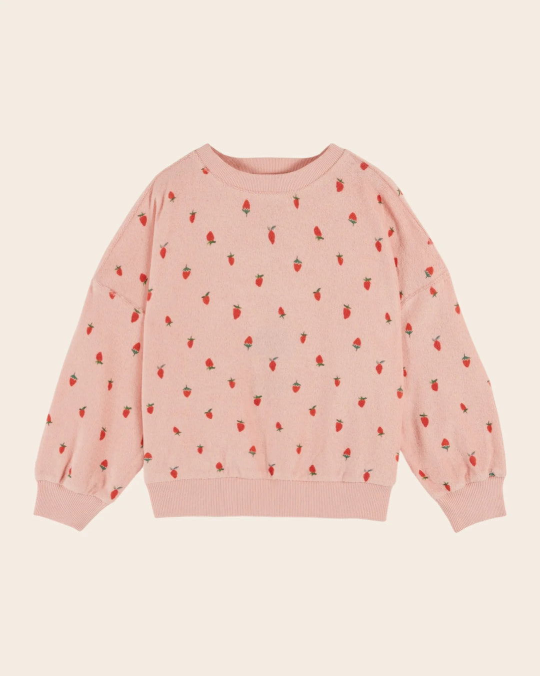 girls printed cotton terry sweatshirt with Guariguette motif