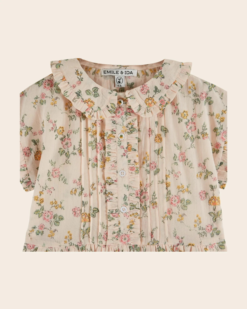 girls floral print cotton dress with rosier pattern