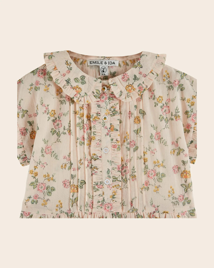girls floral print cotton dress with rosier pattern