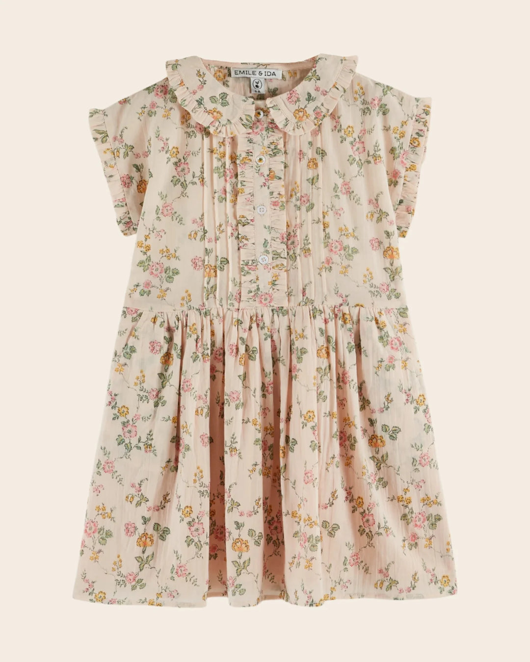 girls floral print cotton dress with rosier pattern