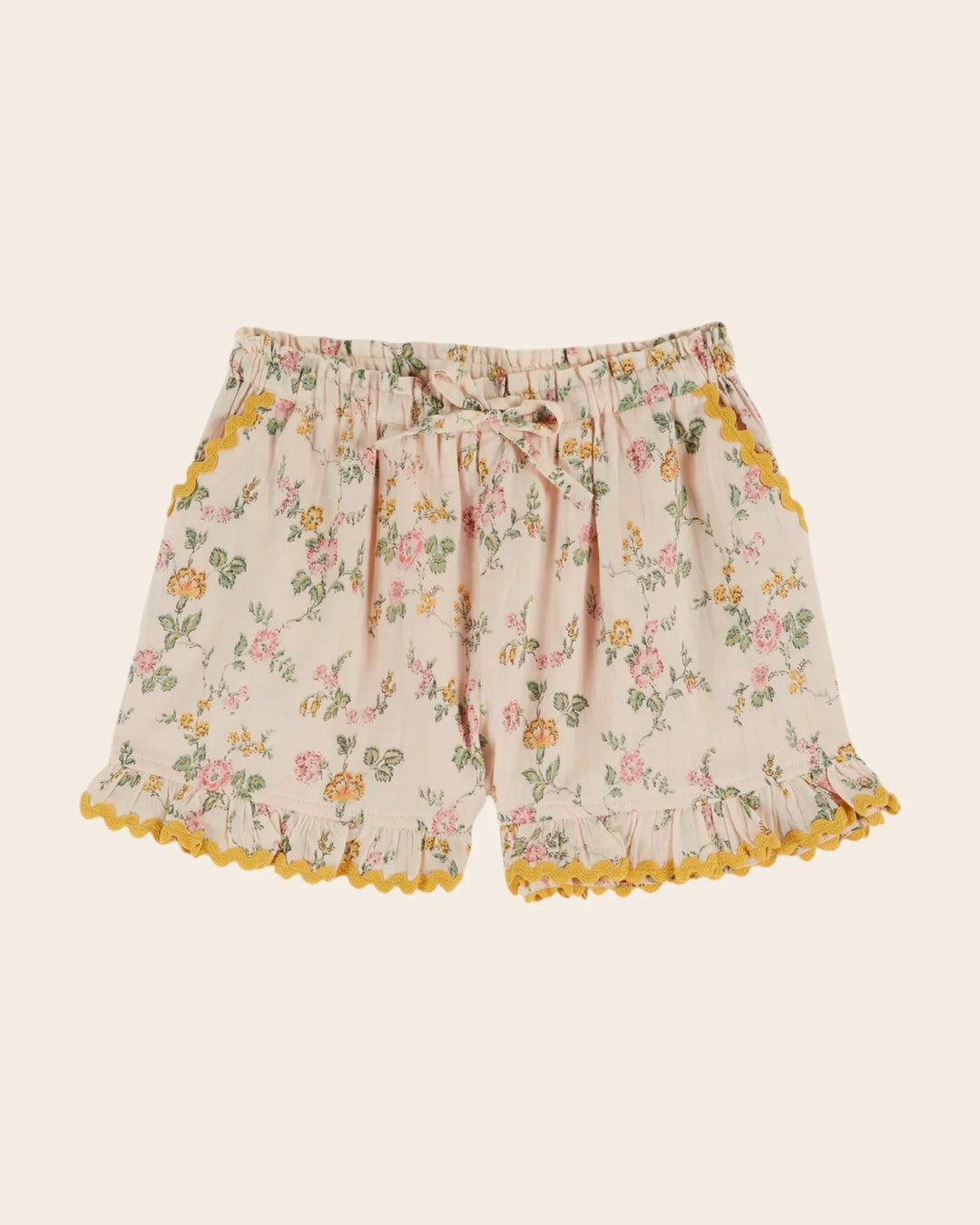 girls cotton shorts with vichy check and rosier detail