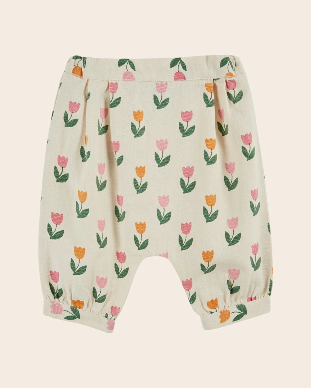 baby tulip print sarouel pants in soft cotton
