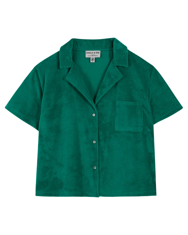 Women Shirt Towelling Haricot - قصيرة