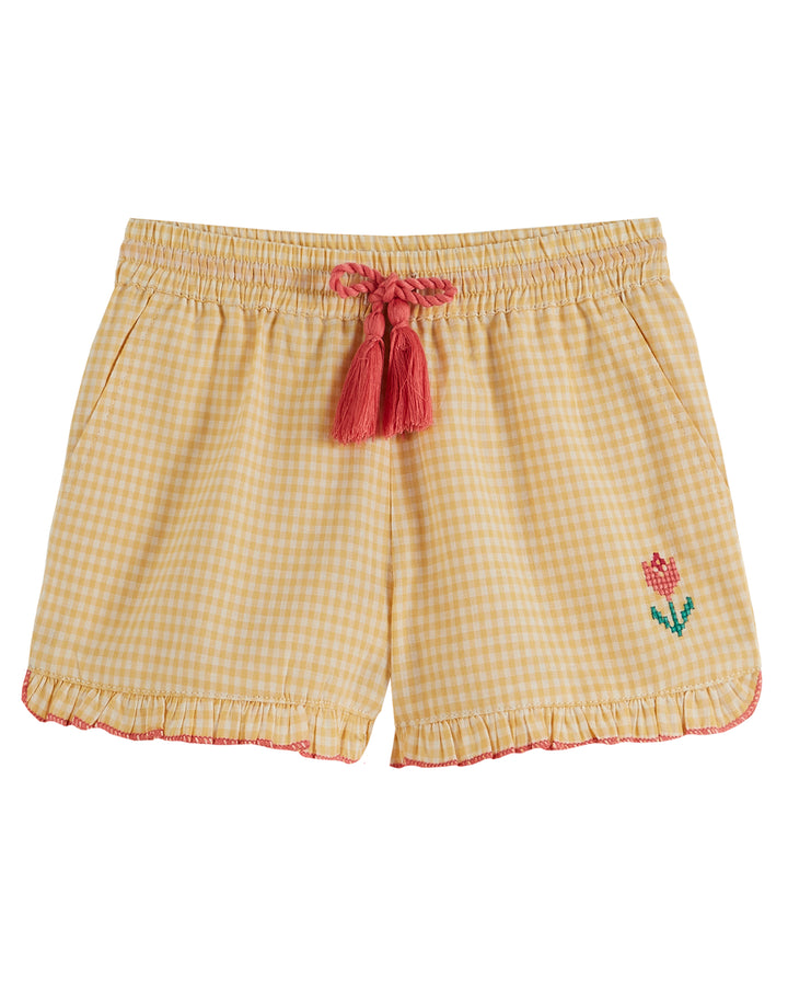 Shorts Girl Gingham Yellow - قصيرة