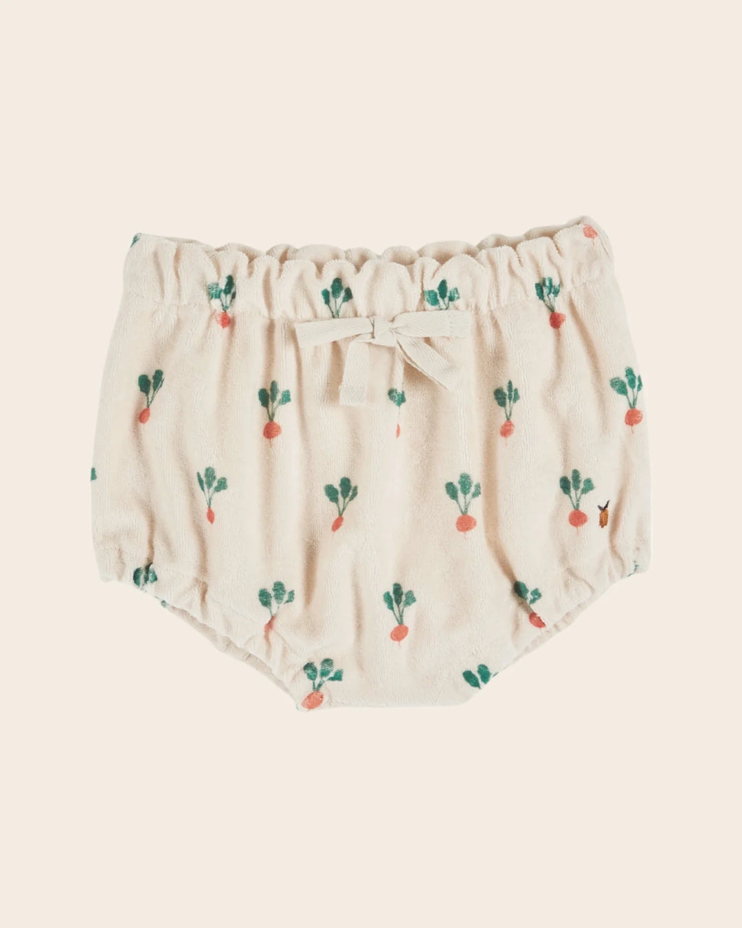 baby terry bloomer in cream with radish print by Emile et Ida
