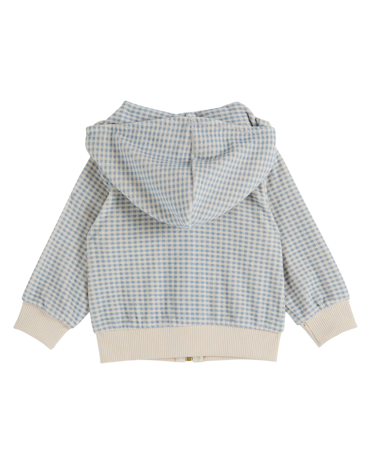 Sweatshirt Girl Towelling Gingham Blue - قصيرة