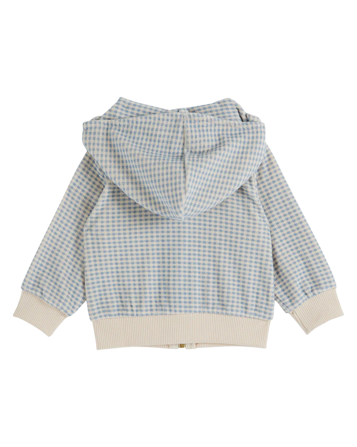 Sweatshirt Girl Towelling Gingham Blue - قصيرة