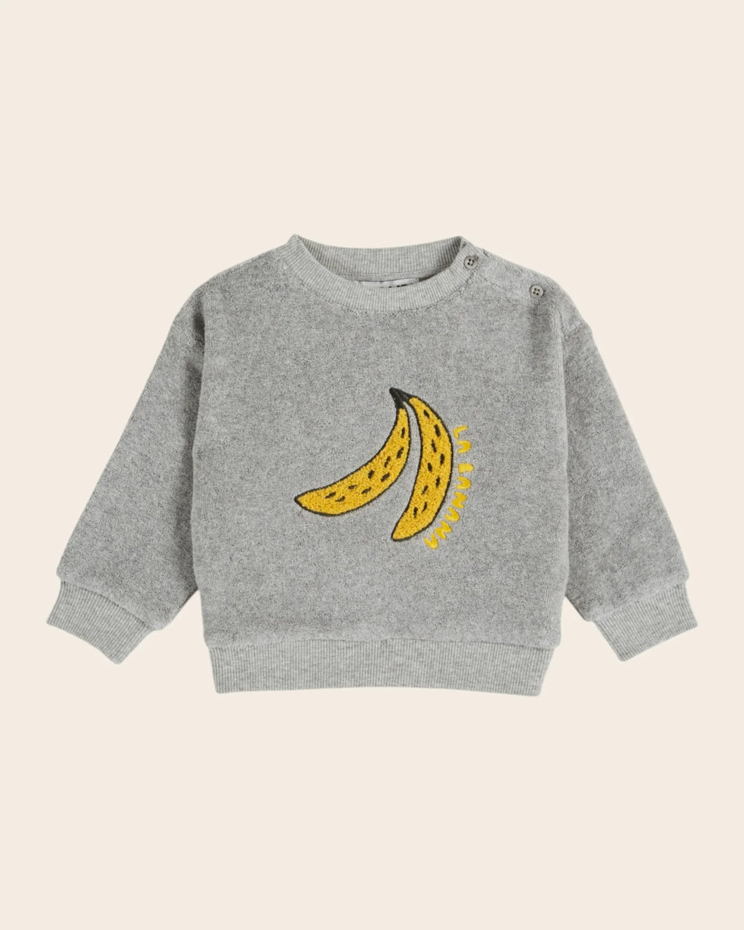 kids grey sweatshirt with banana embroidery
