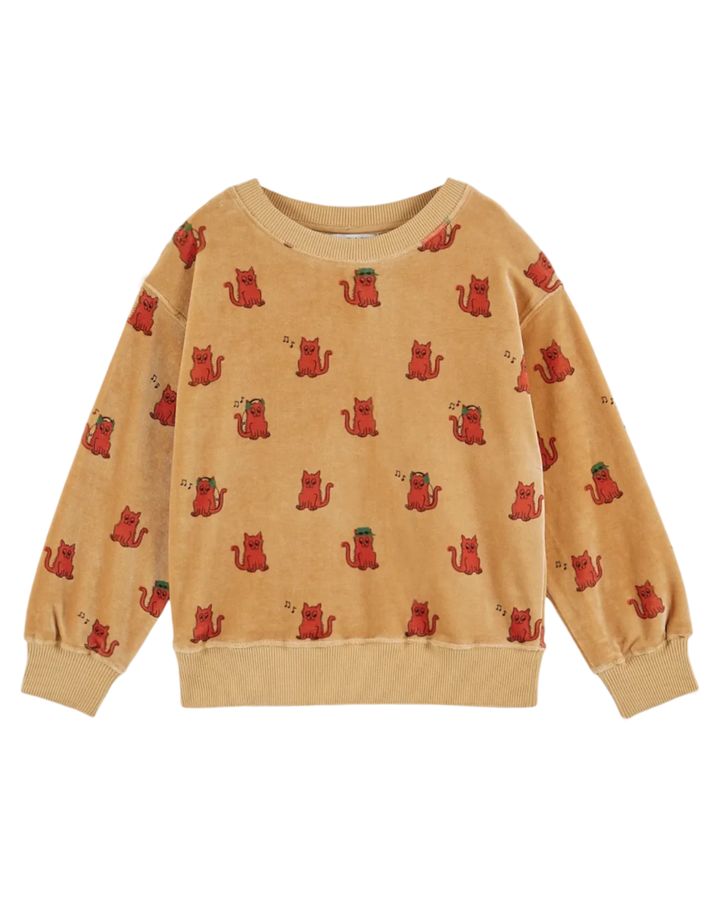 Sweatshirt Boy Velvet Acajou Cool Cat - قصيرة
