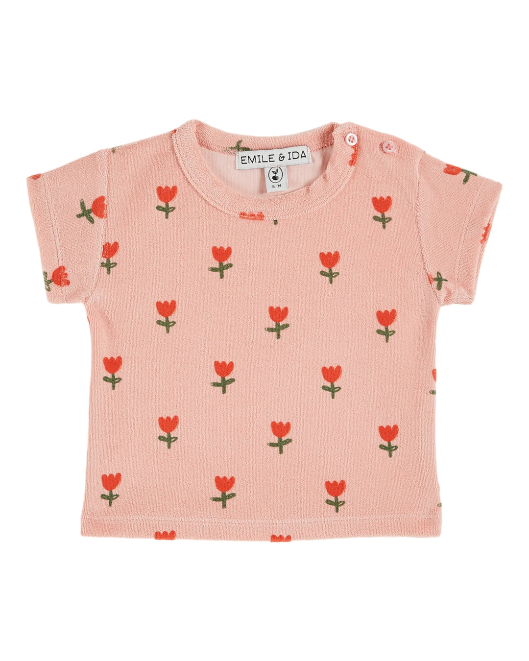 T-Shirt Baby Girl Towelling Tulipe Blossom - قصيرة