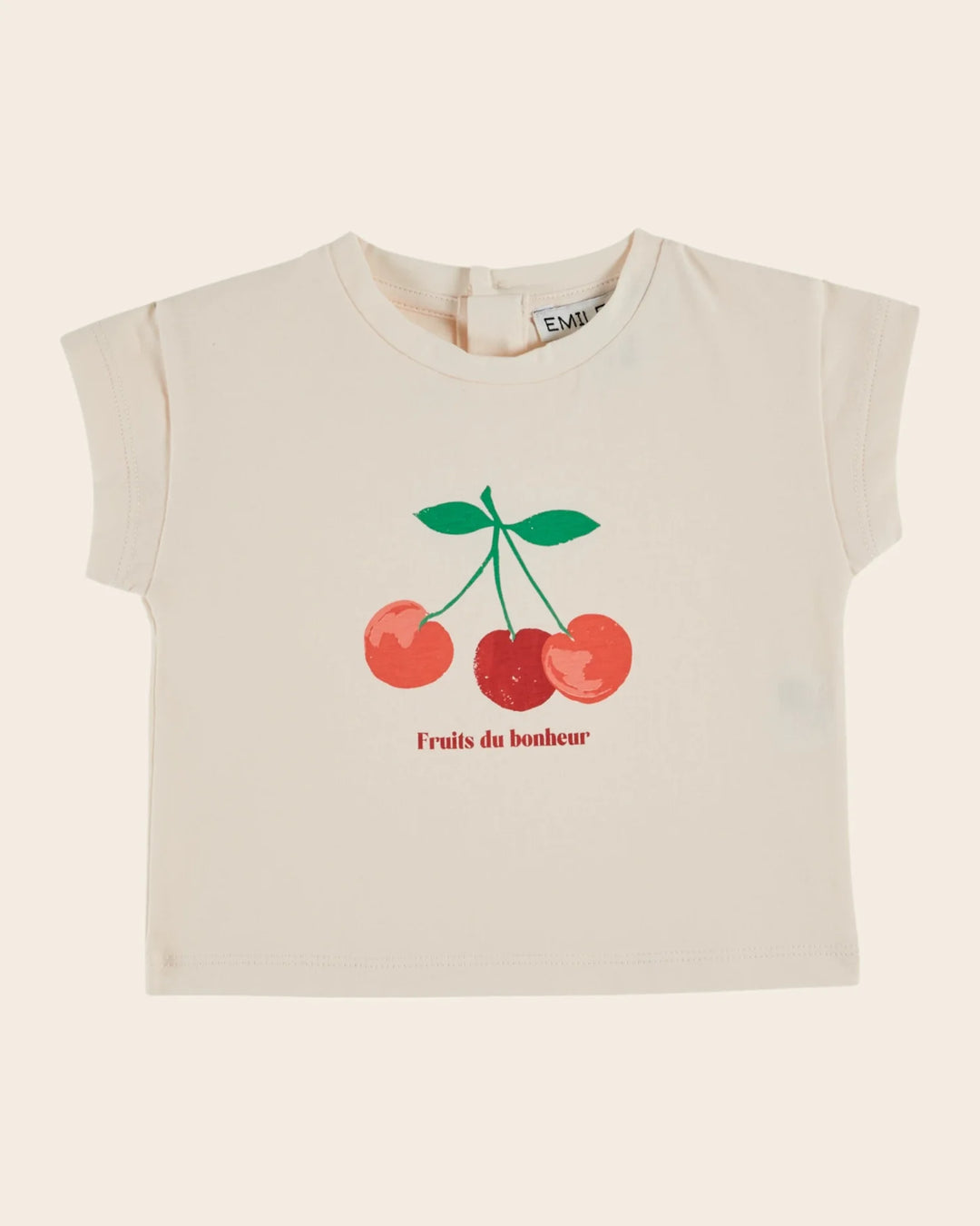 girls cream cherry print t-shirt fruit blossom
